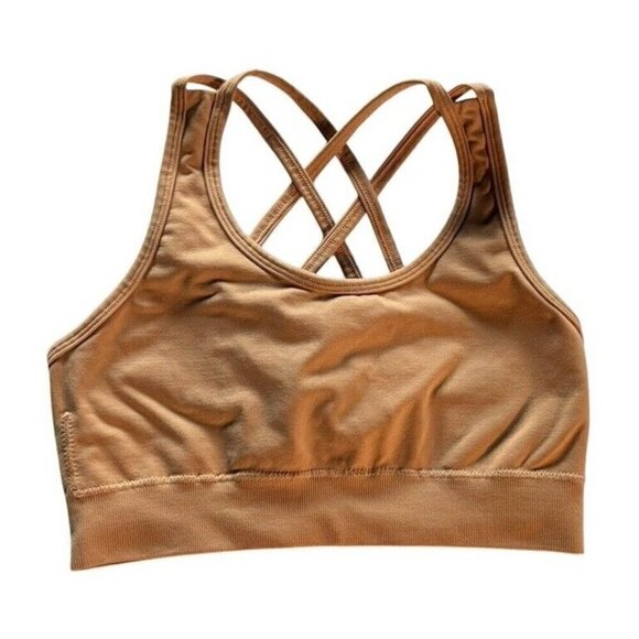Alphalete Woman's Sz S Tan Clay  Revival  Sports Bra No Padding Gym Yoga - Picture 1 of 7